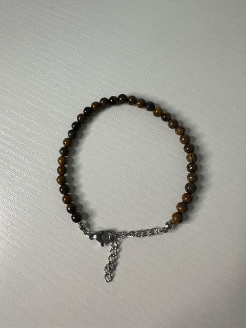 Kein Marke Tigerauge Perlenarmband aus Edelstahl – Unisex & Wasserfest