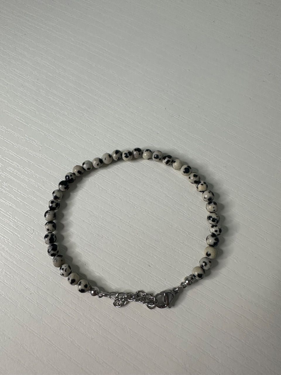 Kein Marke  Dalmatiner-Jaspis Edelstein Armband Edelstahl wasserfest UNISEX 