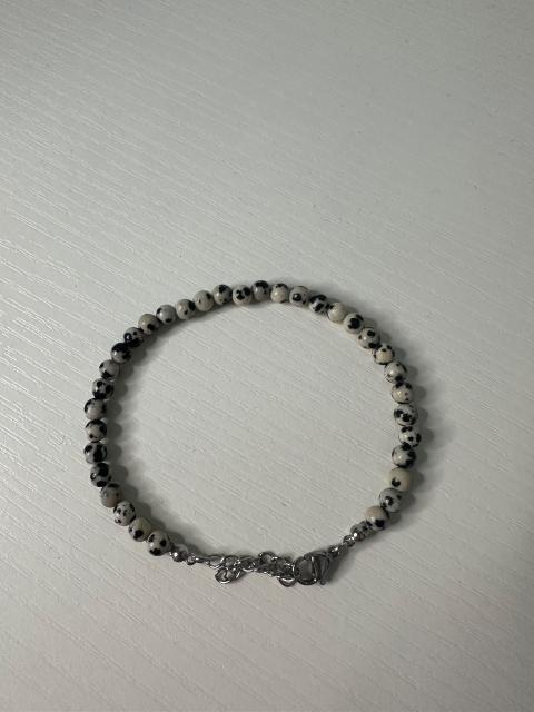 Kein Marke Dalmatiner-Jaspis Edelstein Armband Edelstahl wasserfest UNISEX