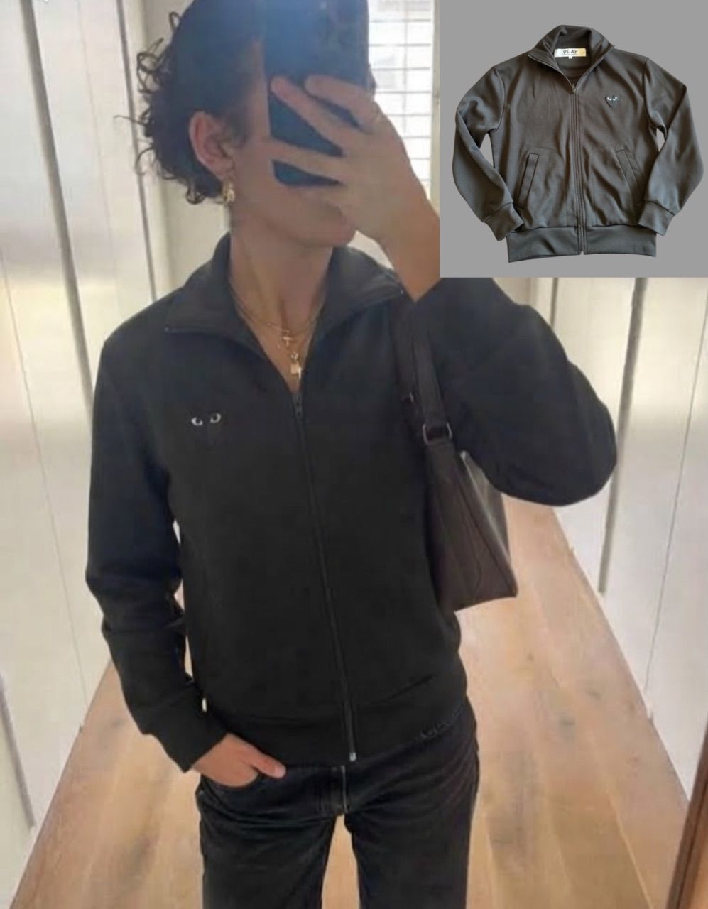 Comme des Garcons Comme des Garçons PLAY Strickjacke Schwarz | Zip Cardigan | Heart Logo | Gr. S Size S