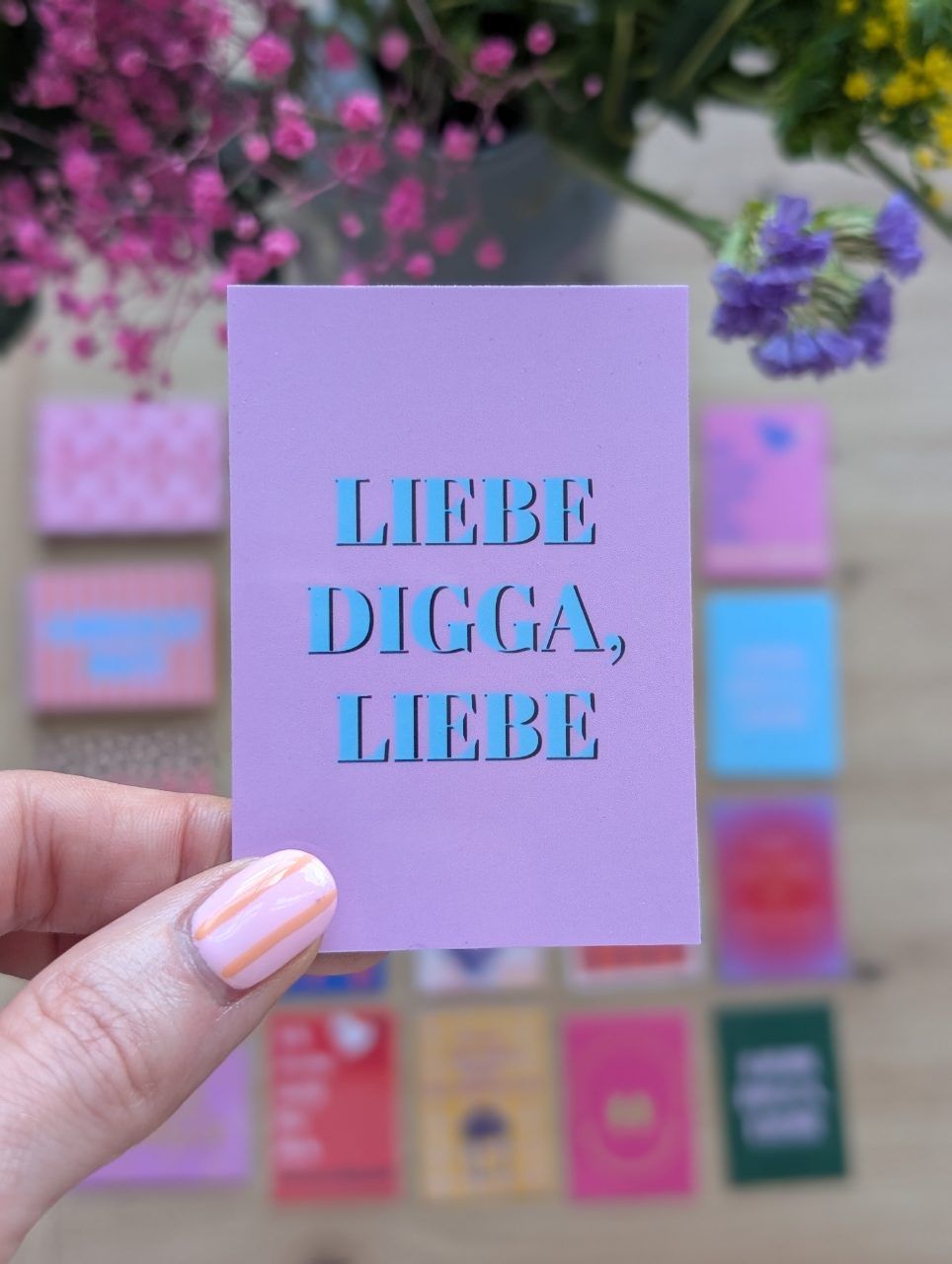 Selfmade  Handmade Kühlschrankmagnet „LIEBE DIGGA, LIEBE“ (5 x 7 cm)