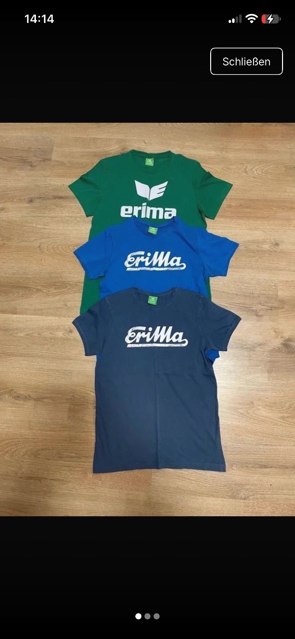 Set aus 3 T-Shirts, Sport, Gr. S, Erima, blau/grün