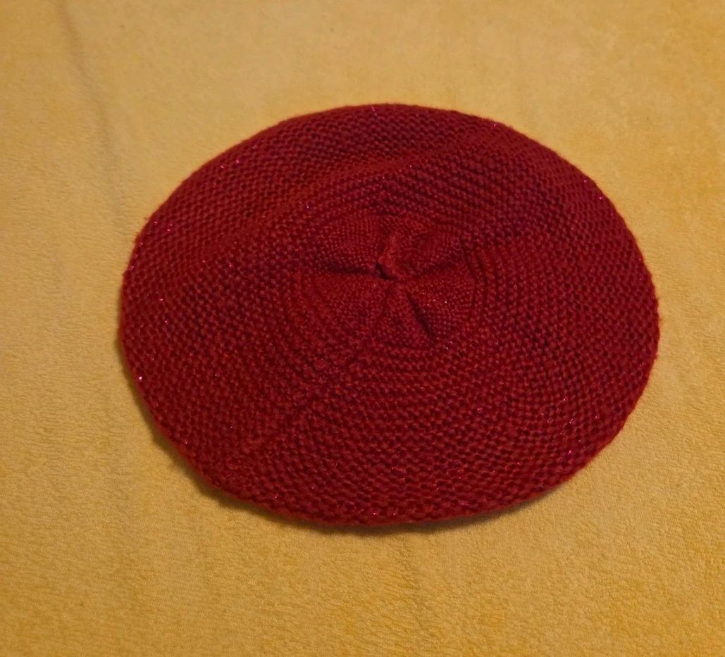 Zara Baskenmütze Beret rot Glitzer One Size