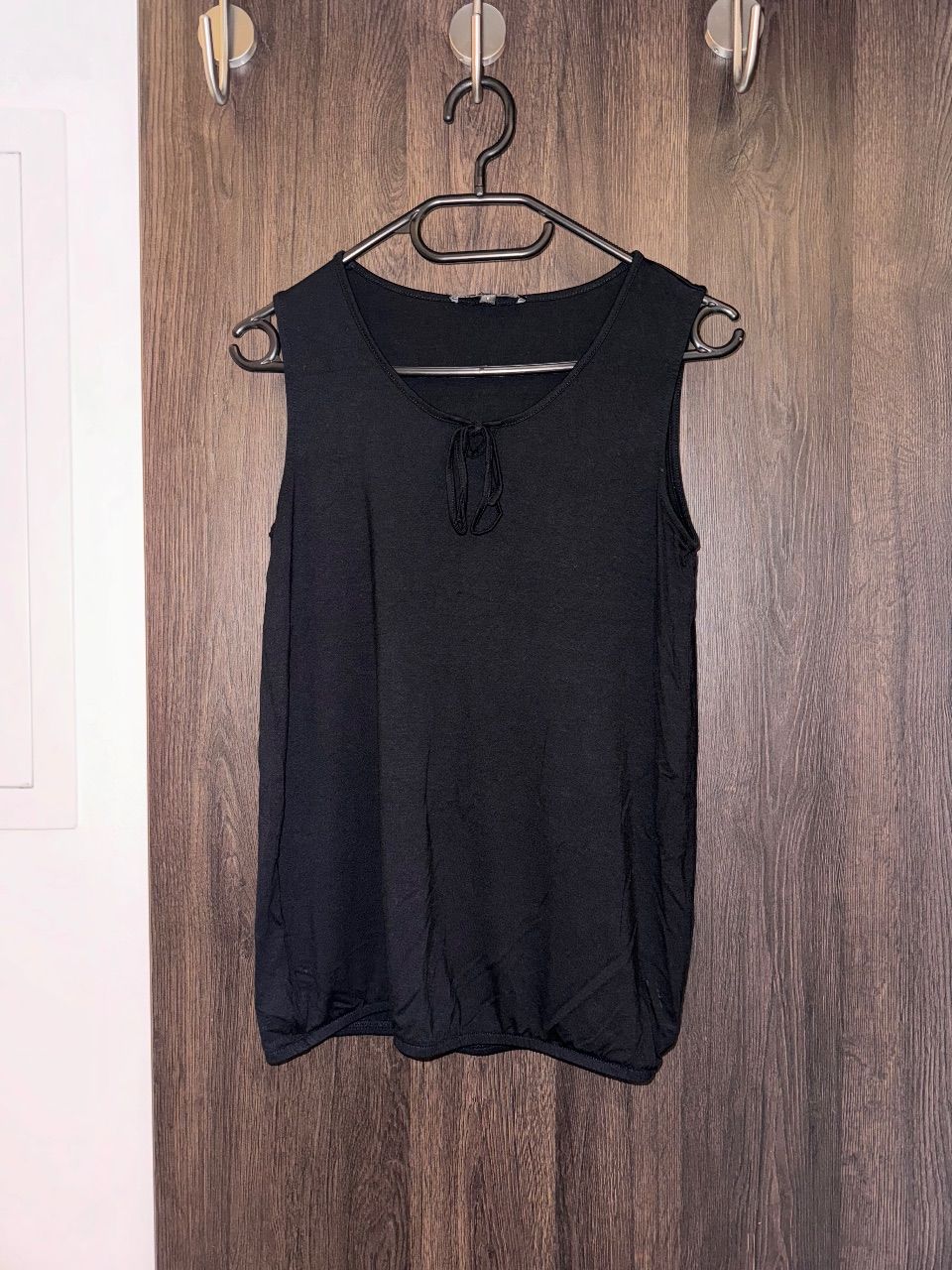 Bonita Bonita Damen Top Gr. S 36 Schwarz ärmellos mit Schleife Size S