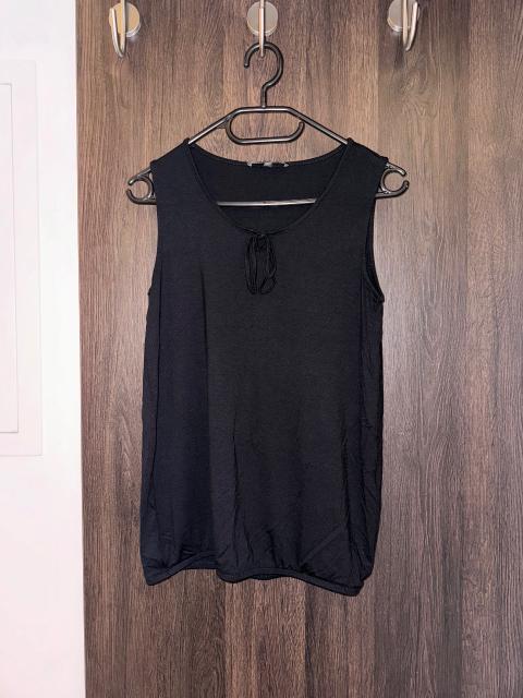 Bonita Bonita Damen Top Gr. S 36 Schwarz ärmellos mit Schleife Size S