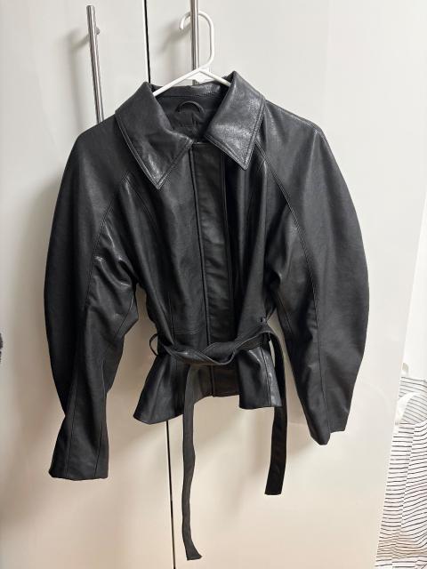 Zara Zara Leder Jacke in schwarz Size S
