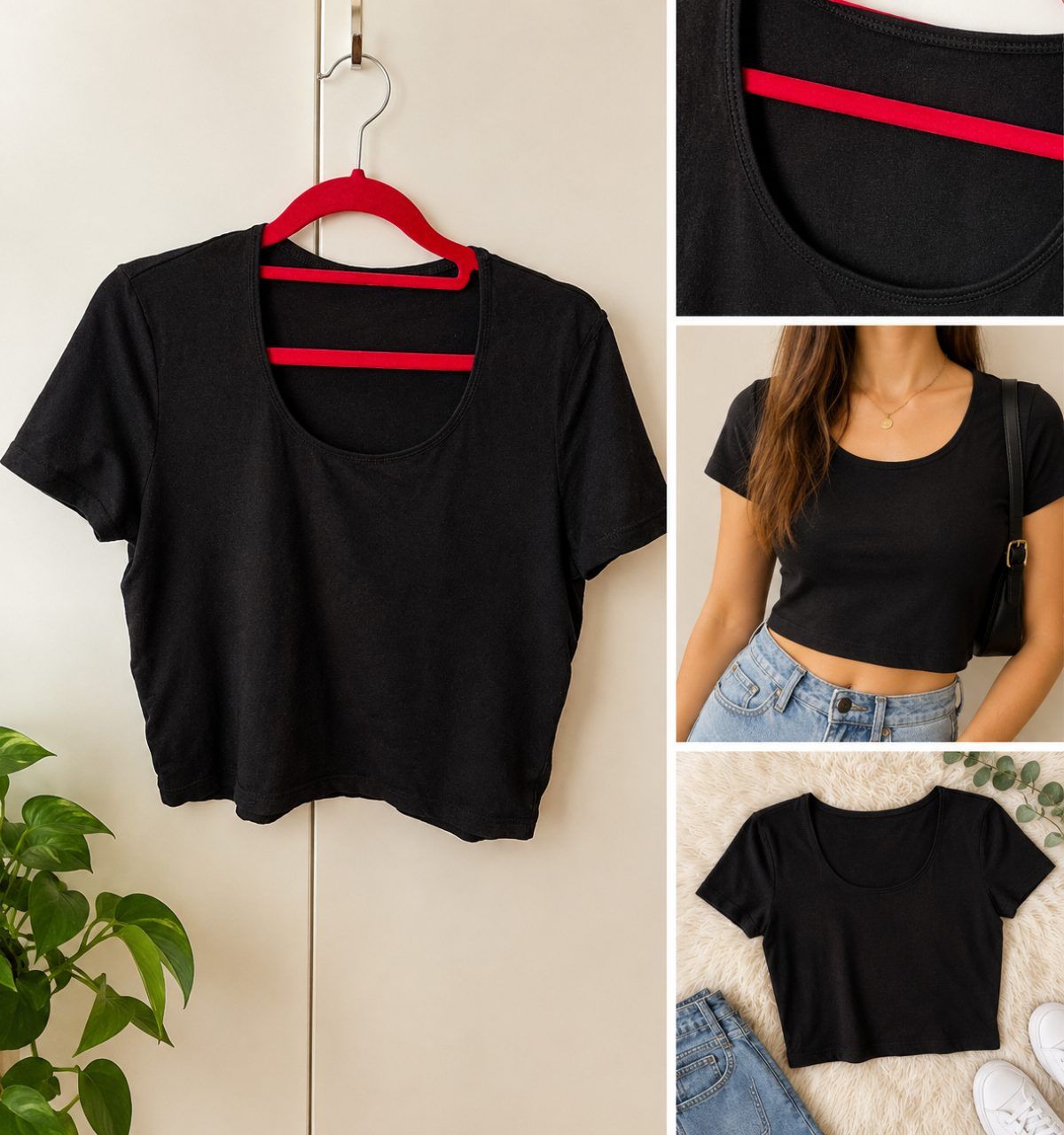 Schwarzes Crop-Top - Zeitlos, vielseitig & ein echter Hingucker!