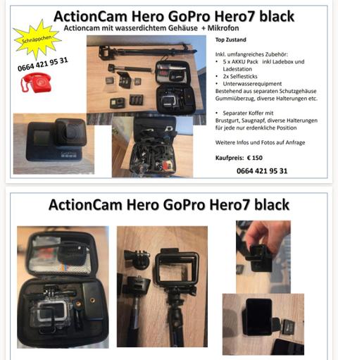 GoPro GoPro Hero 7 Black inkl. viel Zubehör - Top Zustand