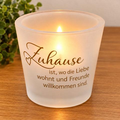 Windlicht "Zuhause ist, wo die Liebe wohnt"