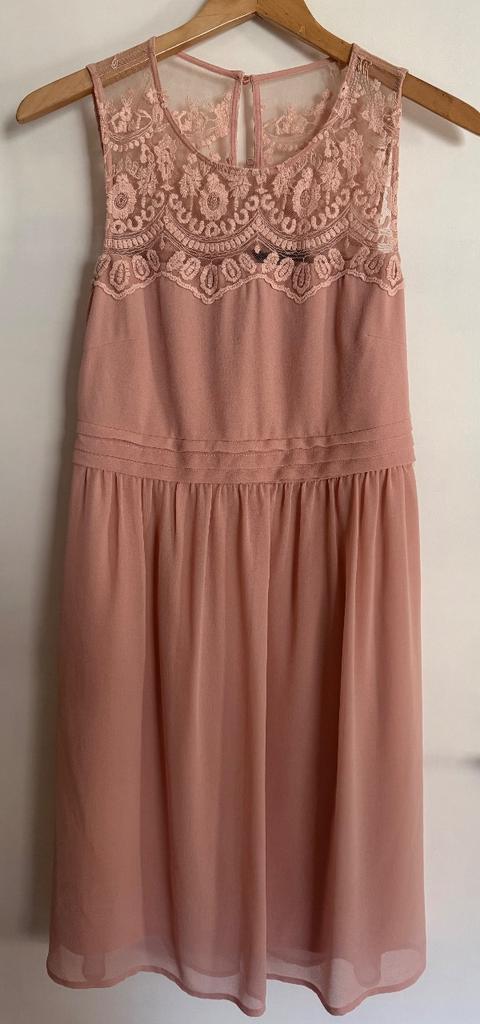 Vero Moda VERO MODA Kleid Gr. M Altrosa/Rosé 🌸 Spitzenkleid Chiffon elegant romantisch Size M