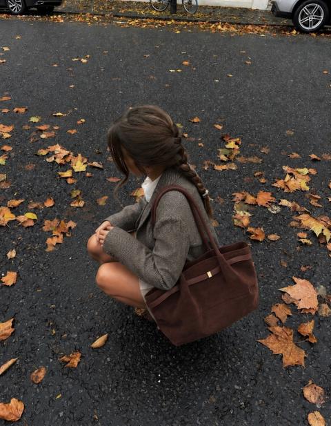 Ohne Marke Y2K IT-BAG 🤎 Vintage Brown Shoulder Bag | 90s/2000s Style | Suede Look ✨