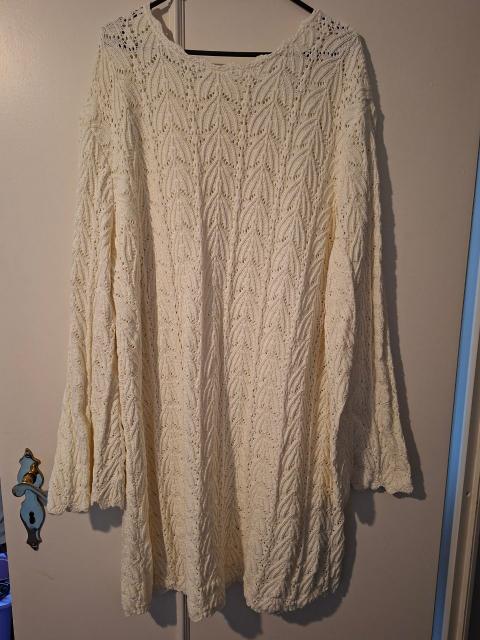 H&M Cremeweißes Häkel-Strickkleid Size XXL