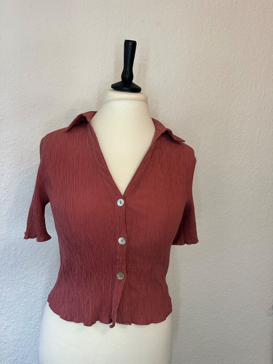 Zara ZARA Bluse / Top in Altrosa mit Struktur & Knöpfen (Gr. S / M) Size S