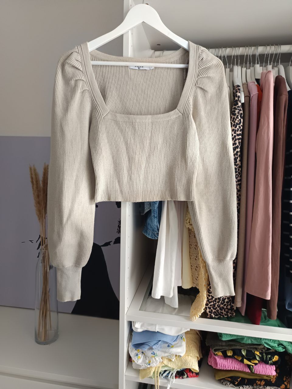 NA-KD NA-KD Strickpullover Crop Beige Size S
