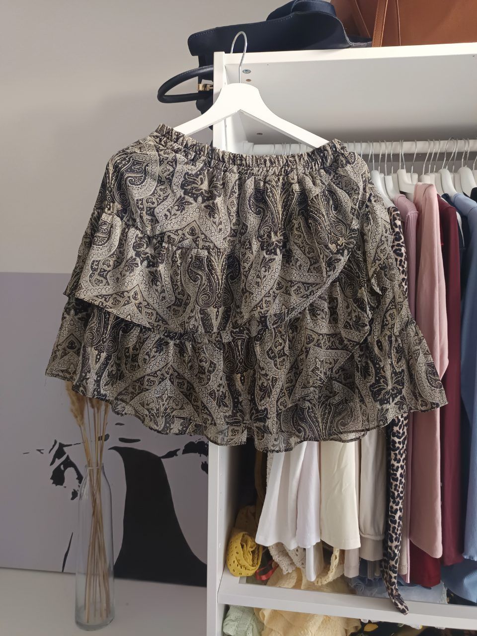 Reserved Reserved Volantrock Grau Gold Size L