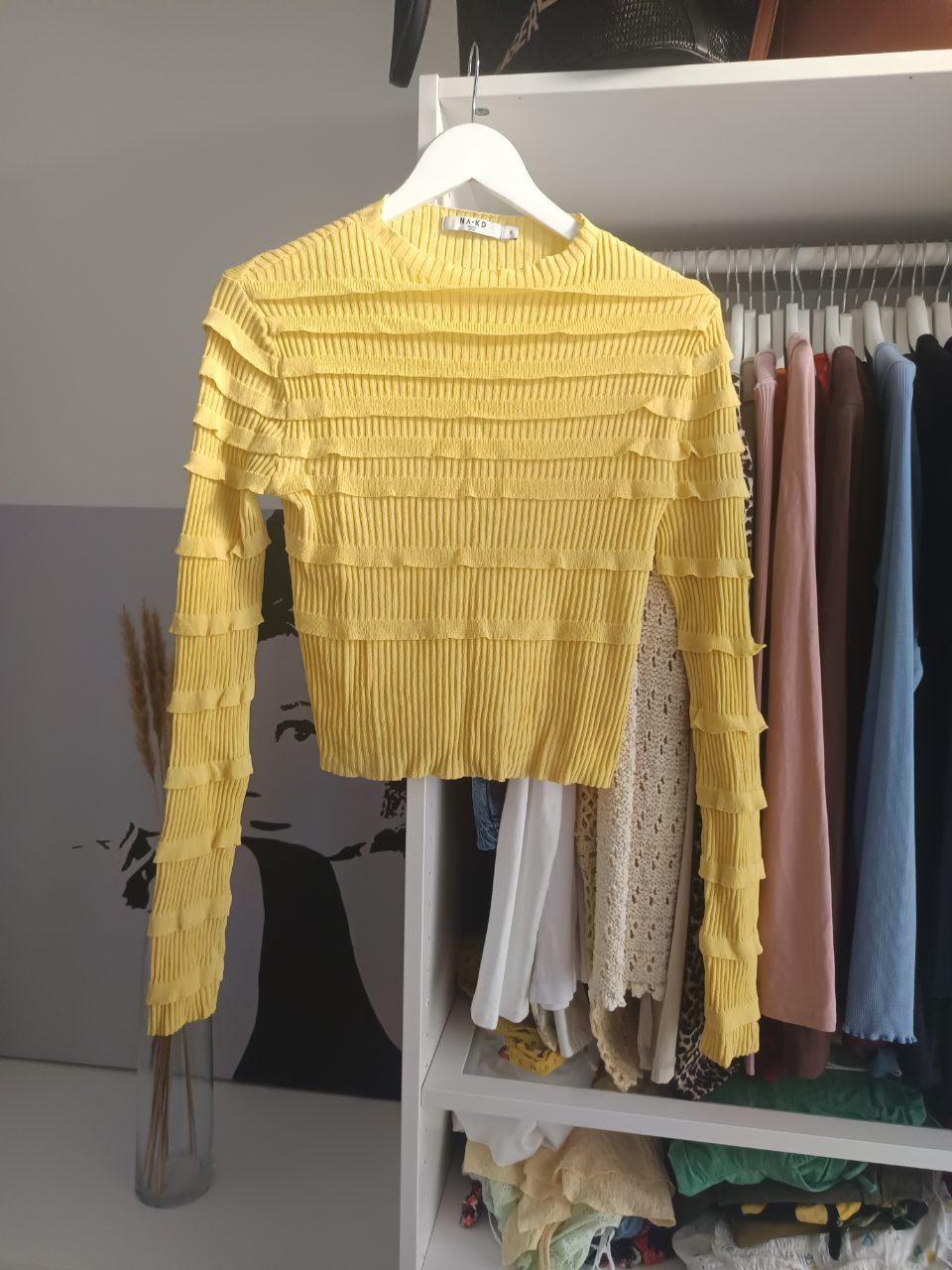 NA-KD NA-KD Langarmshirt Gelb  Size S