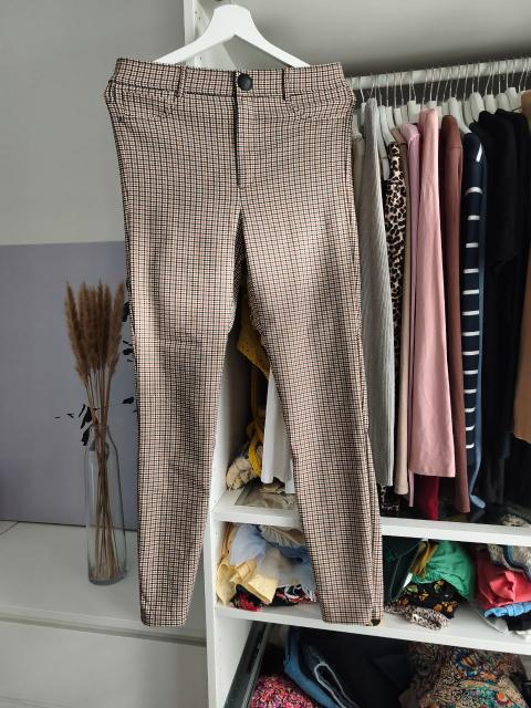 Zara Zara Stoffhose Kariert braun marineblau Size L