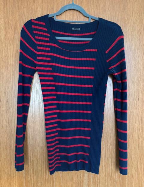Laura Scott Pullover gestreift Navy-rot Gr. 36