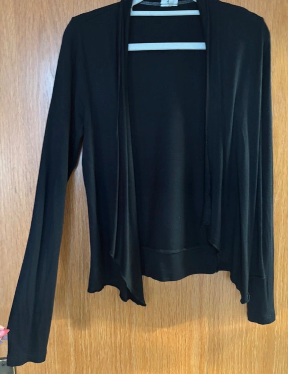 Lascana Lascana Shirtjacke schwarz Gr. 32/34 Volantkragen Size XS