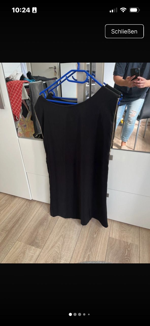 GDM Schwarzes Minikleid mit Reißverschluss  Size 42