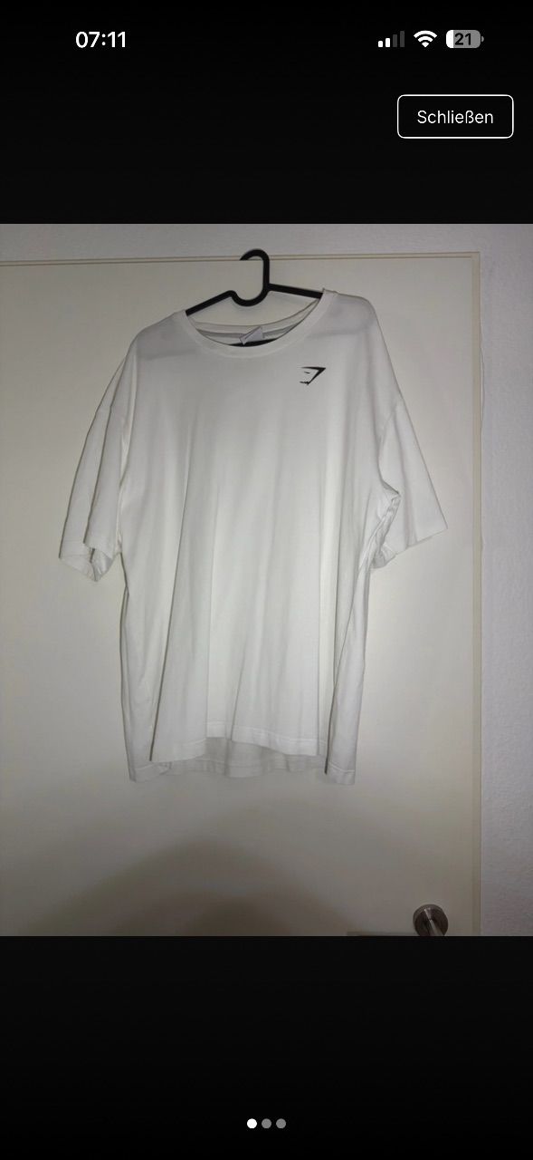 Gymshark Gymshark T-Shirt Weiß L | Minimal Logo Gym Fitness | Neu Size L