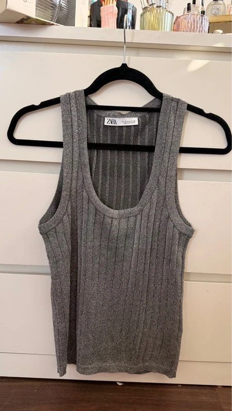 Zara Zara Glitzer Tanktop Silber Size M