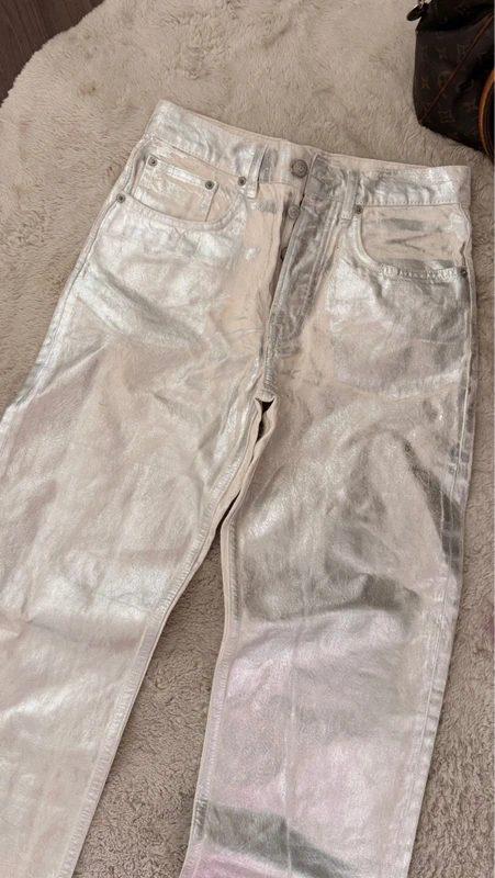 Zara Zara Metallic Washed Boyfriend Jeans Size M