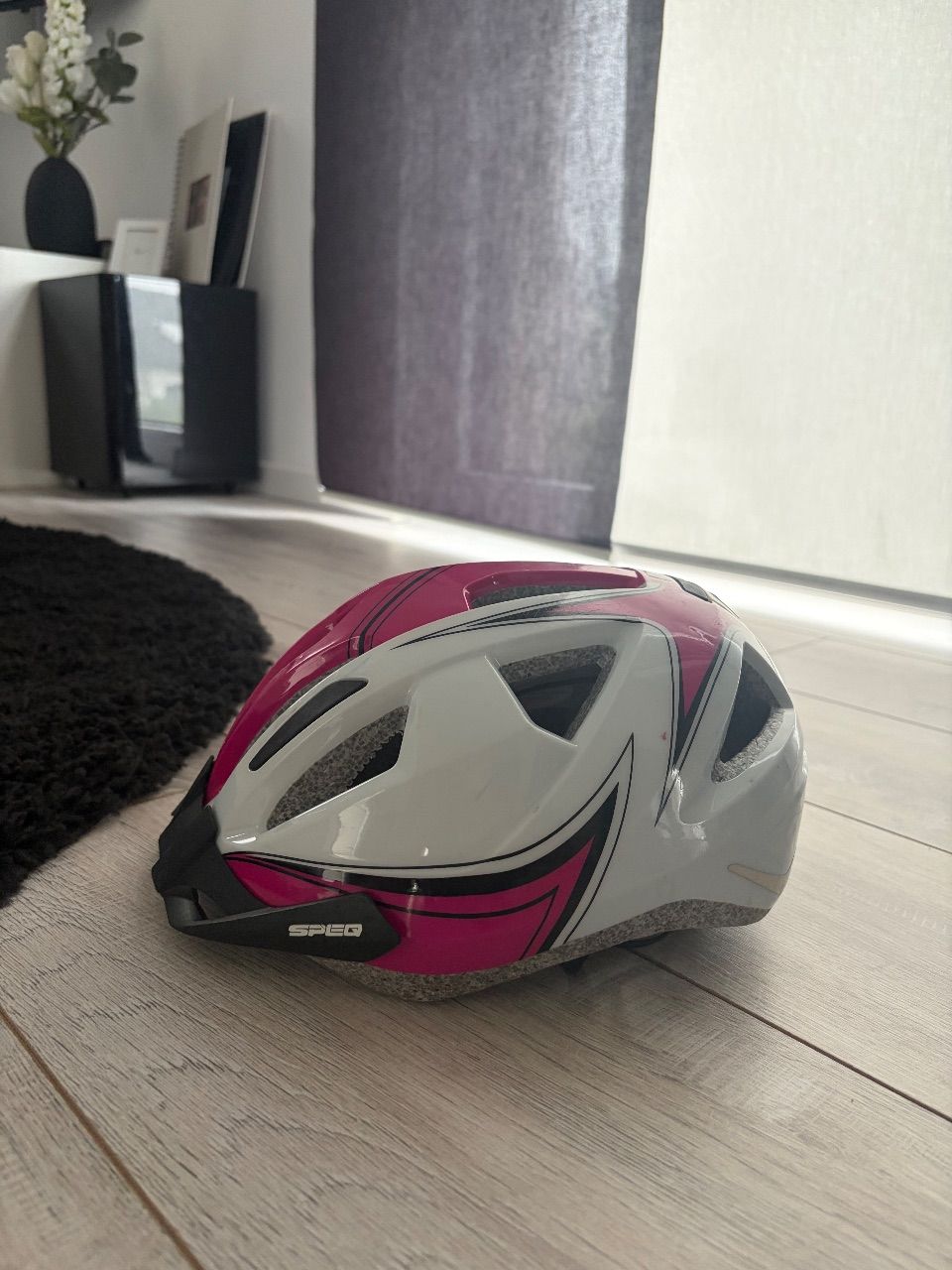 Speq Fahrradhelm pink weiß schwarz 