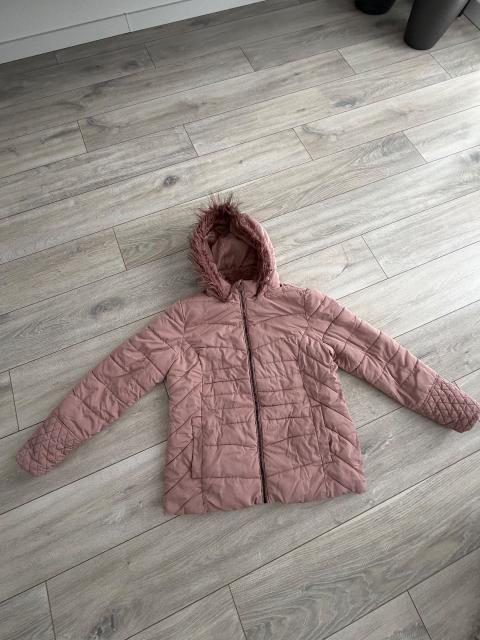 Janina Janina Stepjacke Altrosa mit Kapuze und Fell Size L