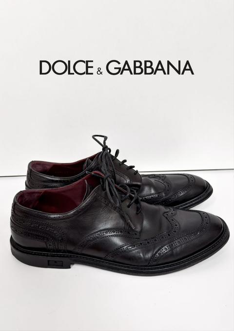 Dolce & Gabbana Dolce & Gabbana Uomo Derby Brogue Pelle Nera | Made in Italy | Taglia 11 / EU 45 Size 45