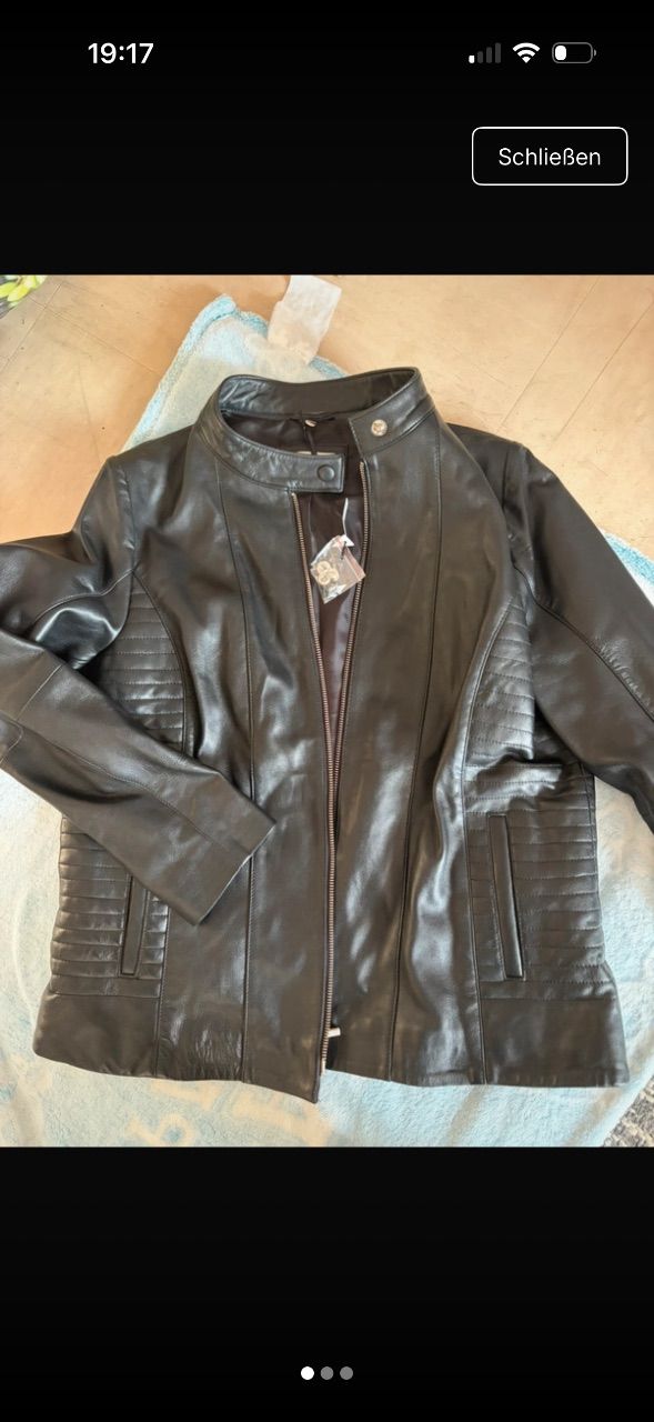 Helena verda Leder Jacke  Size XXL