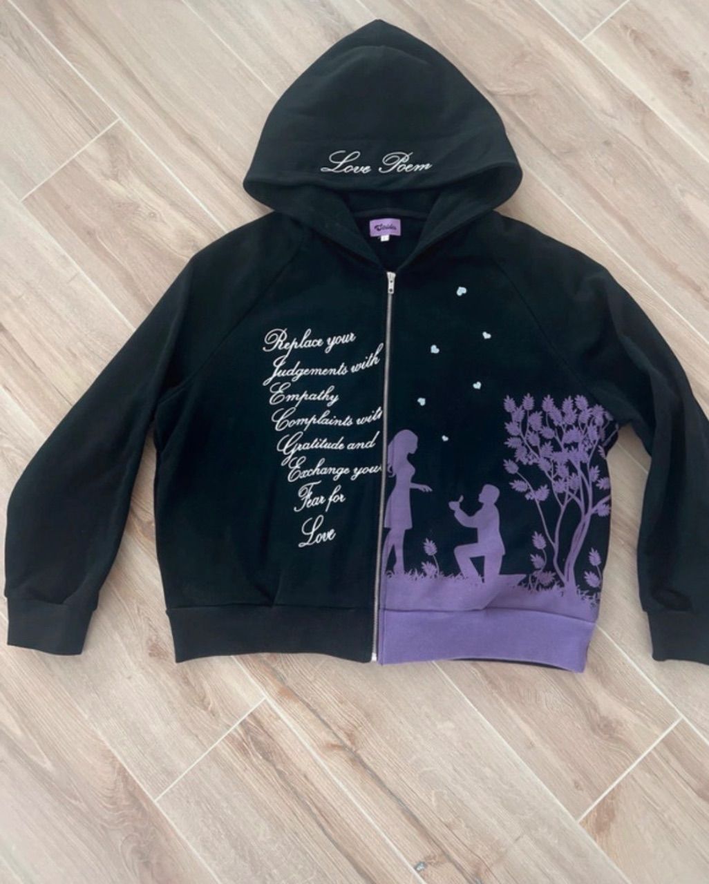 Oversize Hoodie mit Zip Size L