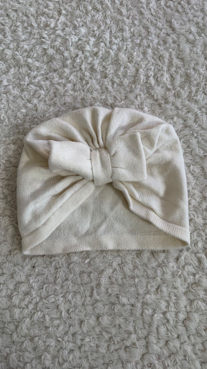 H&M H&M Baby Turban-Mütze mit Schleife, cremeweiß, Größe 74/80 Size 74