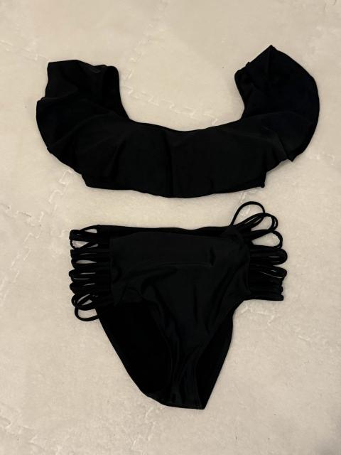 Ohne Marke Schwarzer Bikini mit Cut-Outs & Volant – Größe S Size S