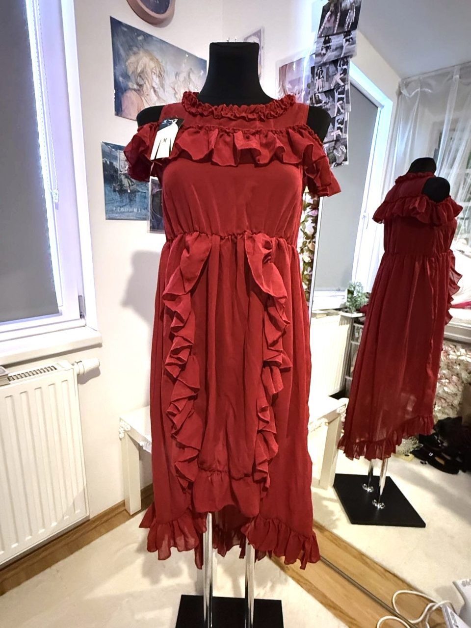 rolecos Chiffon Lolita Kleid in Weinrot – NEU mit Etikett - Cosplay Kleid Size S