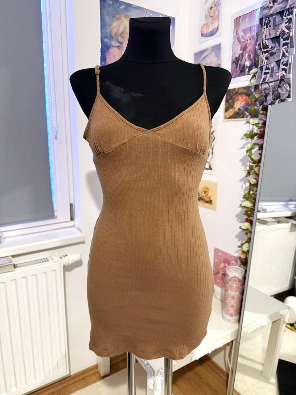 Shein Braunes enganliegendes Shein Kleid Size M