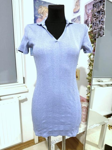 Clockhouse Clockhouse Rippstrick Kleid Hellblau / Babyblau – Gr. S – Figurbetont Size S