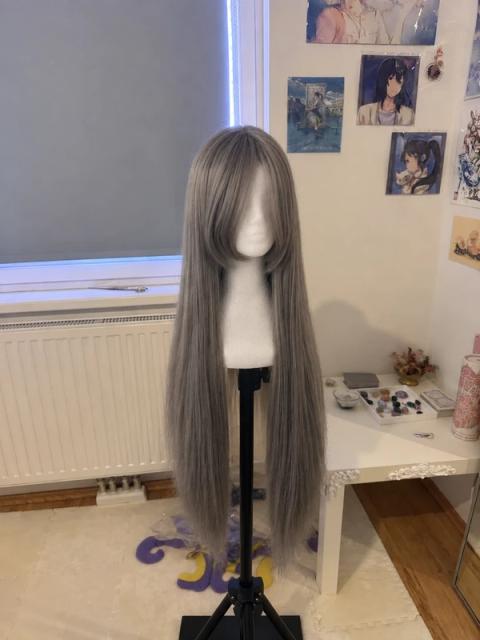 Ohne Marke Cosplay Wig Dunkelgrau lang