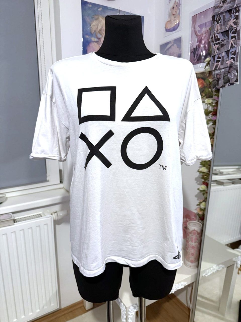 PlayStation Offizielles PlayStation T-Shirt | Gr. S | Weiß mit Symbolen Size S