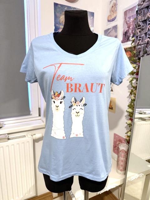 Amazon T-shirt JGA / Junggesellinnen / Brautjungfern / Hochzeit | "Team Braut" Alpaka | Size S