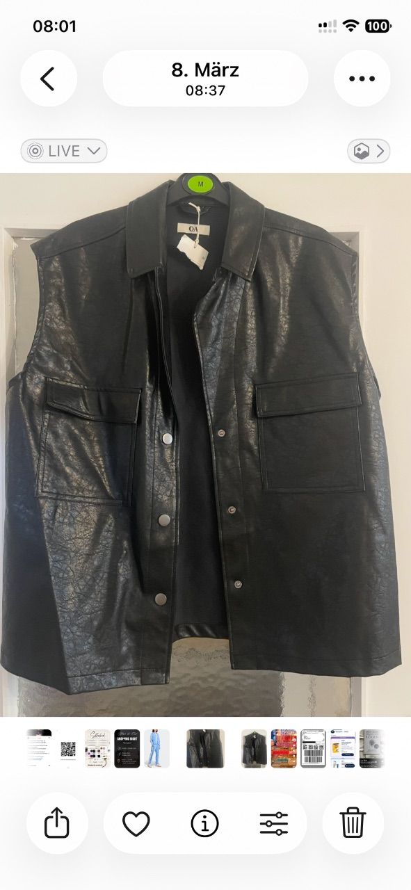 C&A Kunstleder Weste  Size M