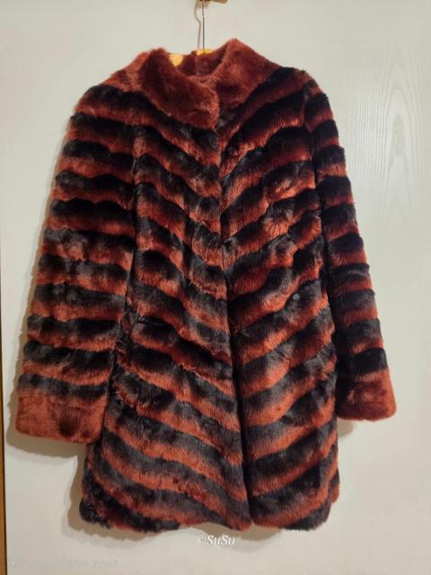 Alfredo Pauly Alfredo Pauly Webpelz Jacke Gr. 44 Bordeaux Schwarz neu Size 44