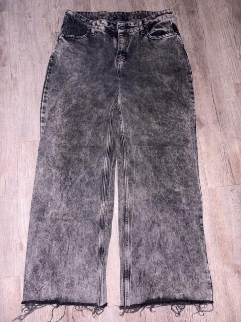 Ohne Marke Baggy Jeans| Graue Wide-Leg Jeans mit Acid-Wash Optik/ Größe 40( L) Size L