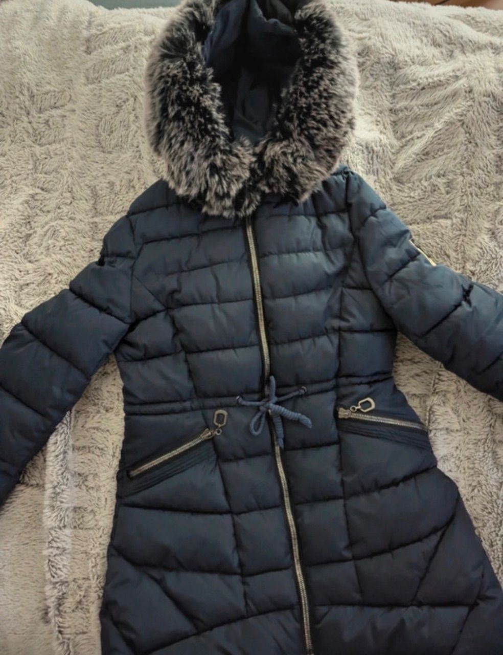 S‘West Blauer Wintermantel tailliert Size L