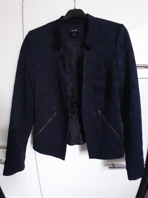 Comma comma Jacquard Kurzblazer Dunkelblau – Gr. 36 Size S
