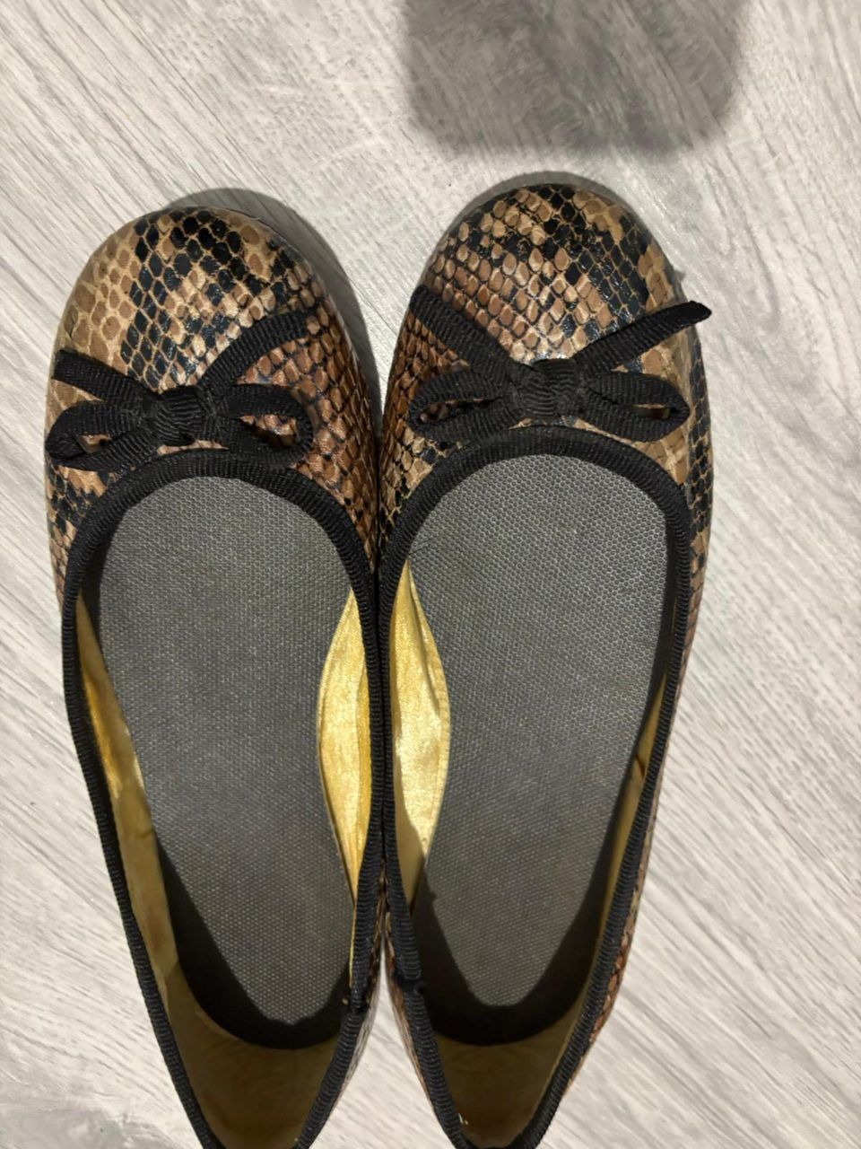 Anne.L Schlangenmuster Ballerinas mit Schleife – Gr.38 Size 38