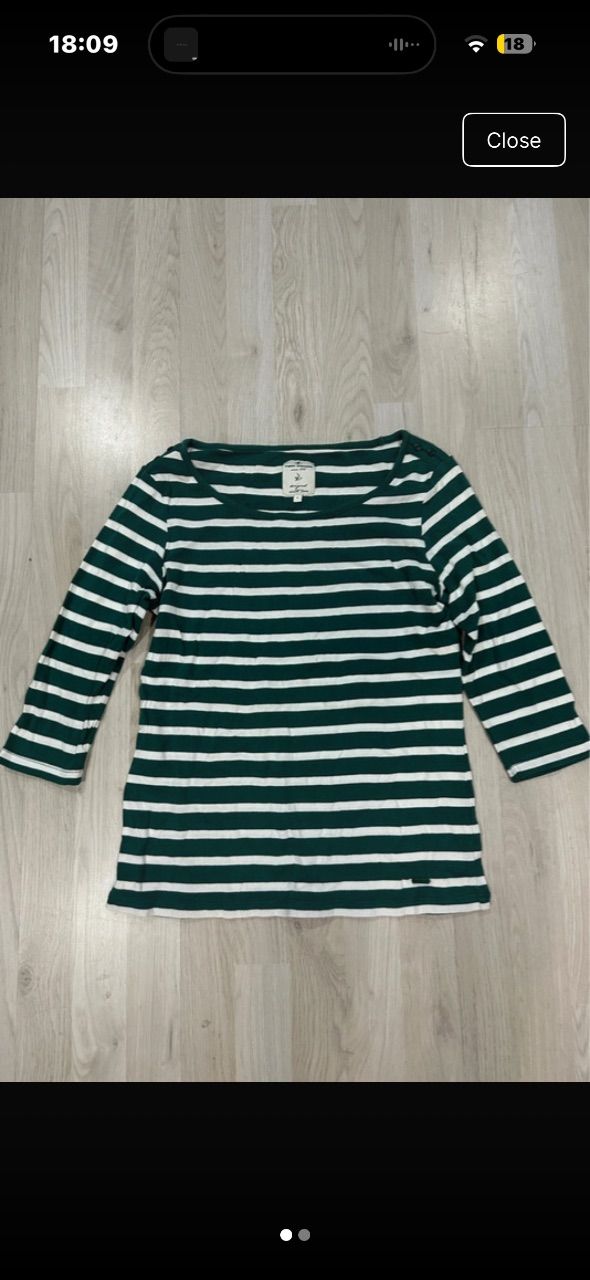Tom Tailor Grün Gestreiftes Oberteil Size L