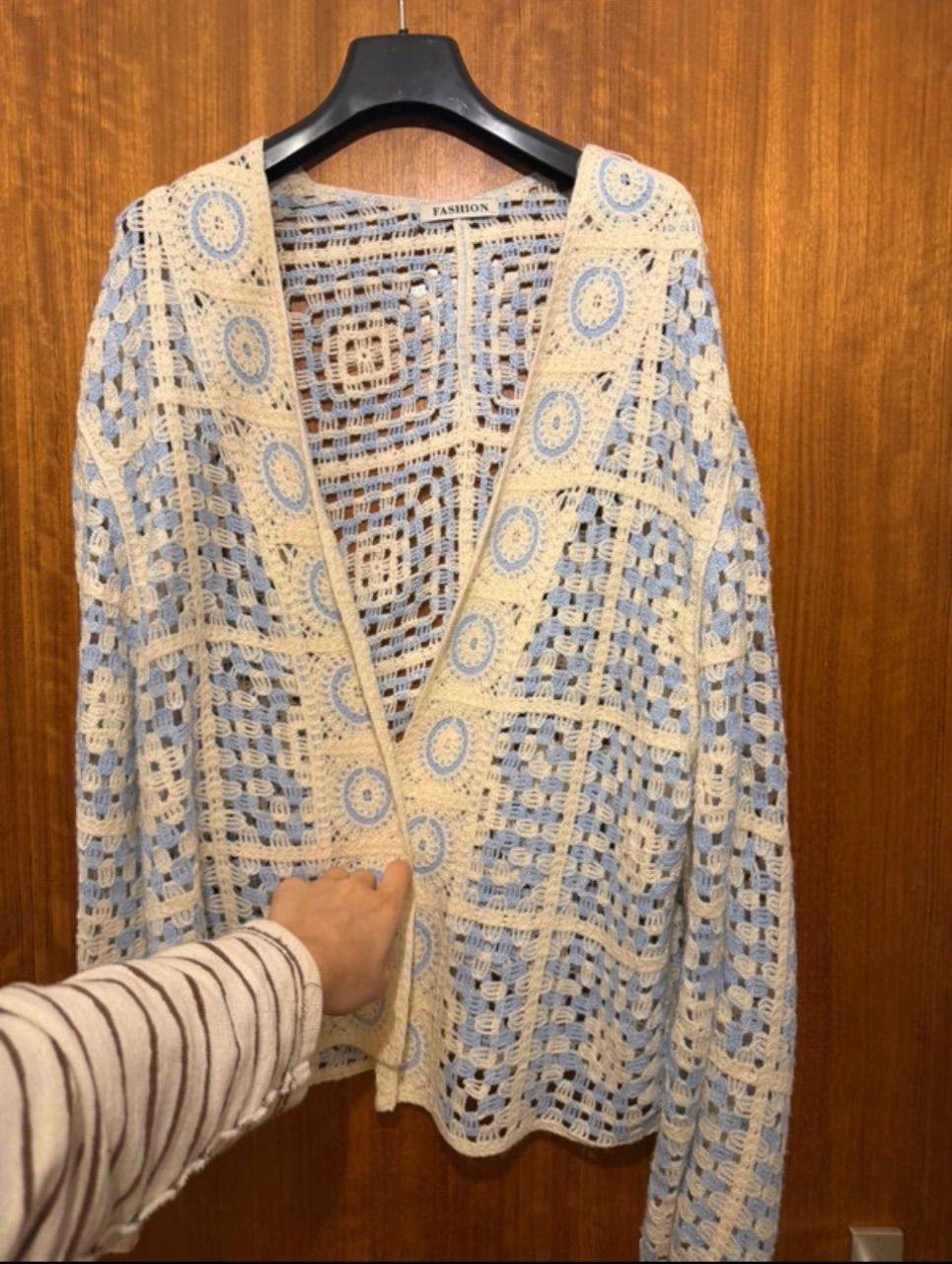 Fashion Strickjacke Fashion beige/hellblau Size S