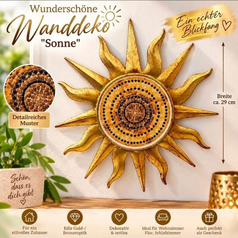 Wanddeko Sonne 29cm Gold Metall Mosaik Wandbild (Kopie) (Kopie)