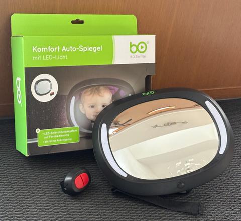 b.o. / BaybyOne Komfort Auto-Spiegel / Baby Rücksitzspiegel mit LED-Licht *OVP*